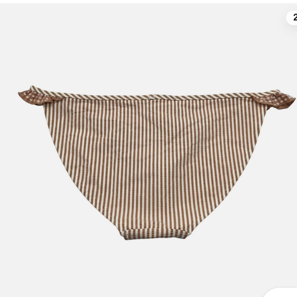 Aerie Seer Sucker Striped Bikini Bottom - Hygiene Line Intact Sz S